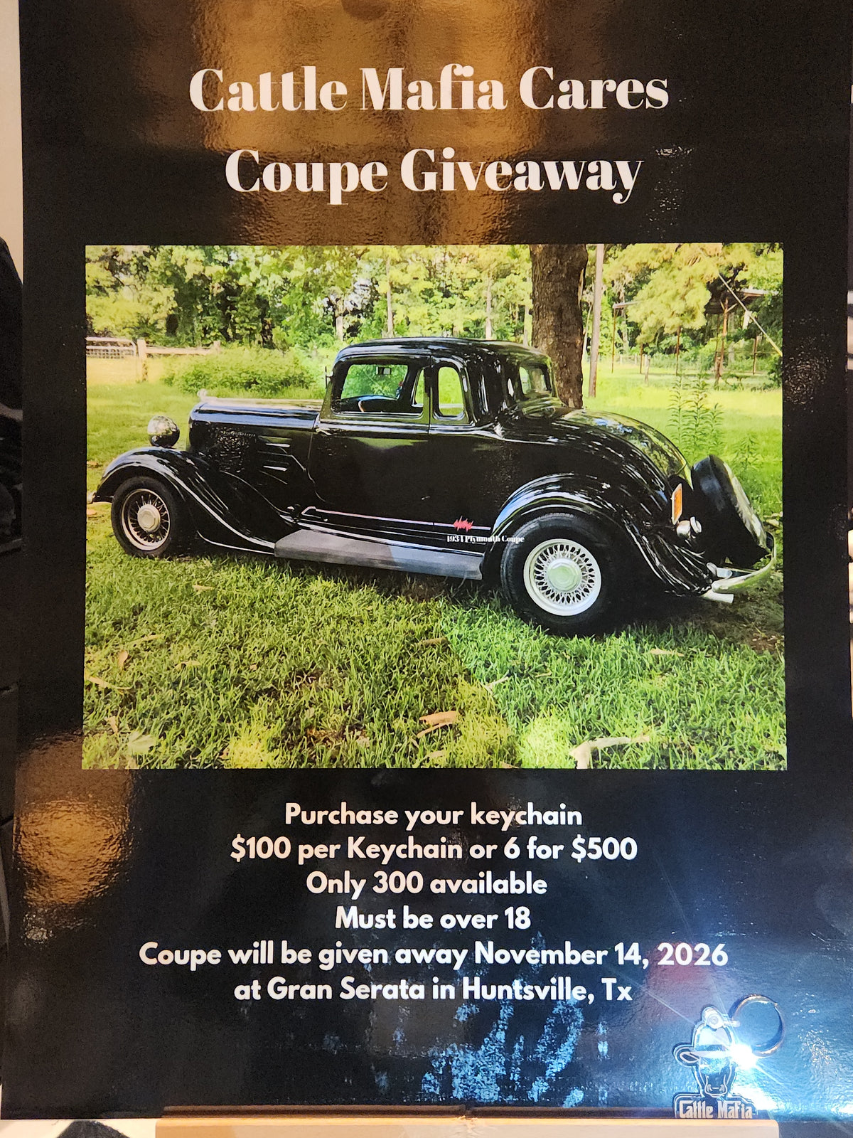 1934 Plymout Coupe Raffle Keychain